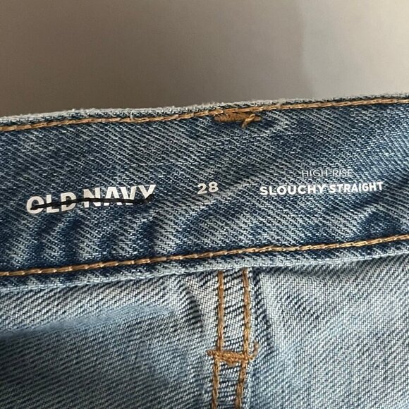 Old Navy Size 28 Plus Size Denim High Rise Slouchy Straight Jean Shorts - Picture 3 of 4